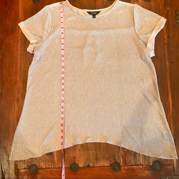 Simply Vera Vera Wang Gold & Cream Blouse - Picture 4 of 8